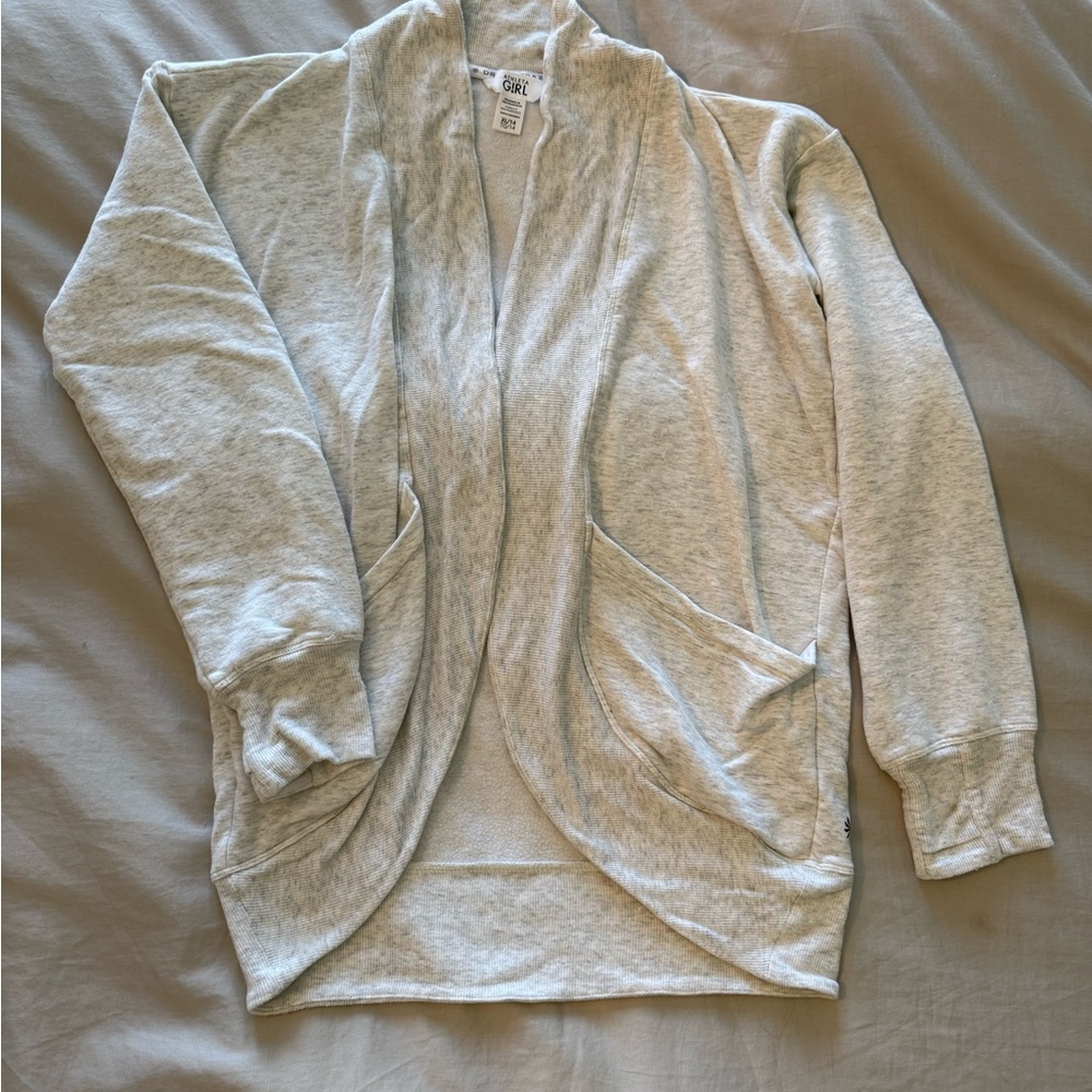 Athleta Heather Gray Kids Open Front Cardigan